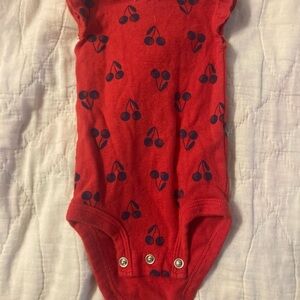 10/$20 Christmas sale! Carter's Red Bodysuit with Cherry Design